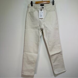 Theory NWT Cream Off White Straight Leg Ankle Jeans Minimalist Denim 26